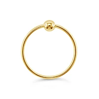 Gold Plated Sterling Silver Plain 10mm Nose Hoop With Ball 146215