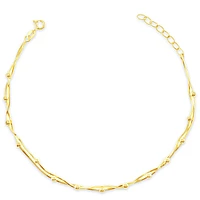 Gold Plated Sterling Silver Beads Anklet