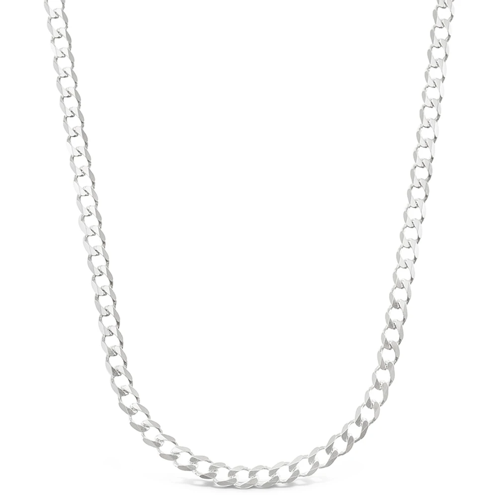 Sterling Silver 6mm Cuban Link 20" Chain Necklace 142971
