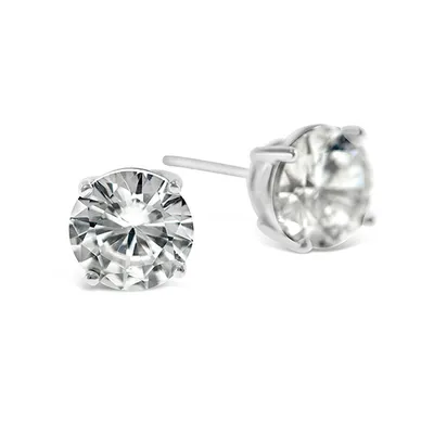 Sterling Silver Cubic Zirconia Round 5mm Studs 001456