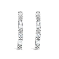 Sterling Silver Cubic Zirconia Huggie Earrings 146505