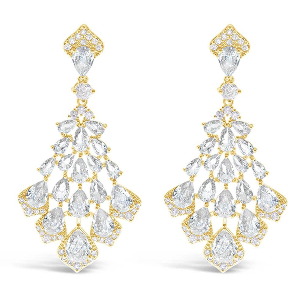 Bridal Gold Cubic Zirconia Earrings 152752