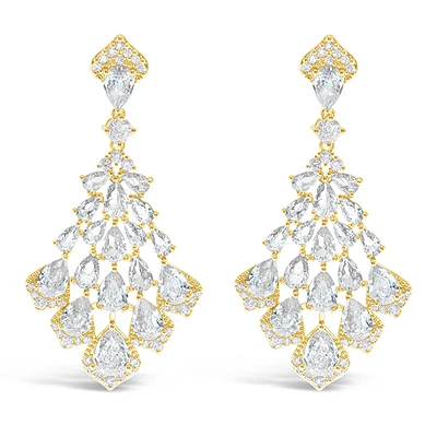 Bridal Gold Cubic Zirconia Earrings 152752