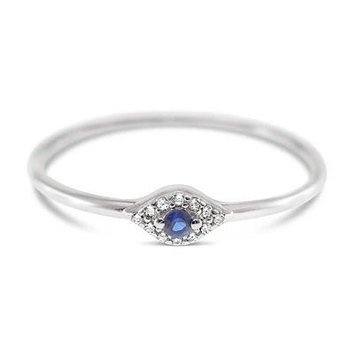 Sterling Silver Cubic Zirconia Evil Eye Ring