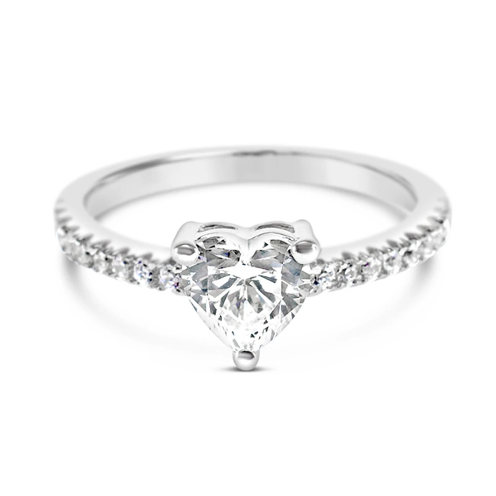 Sterling Silver Heart Cubic Zirconia Ring 151771