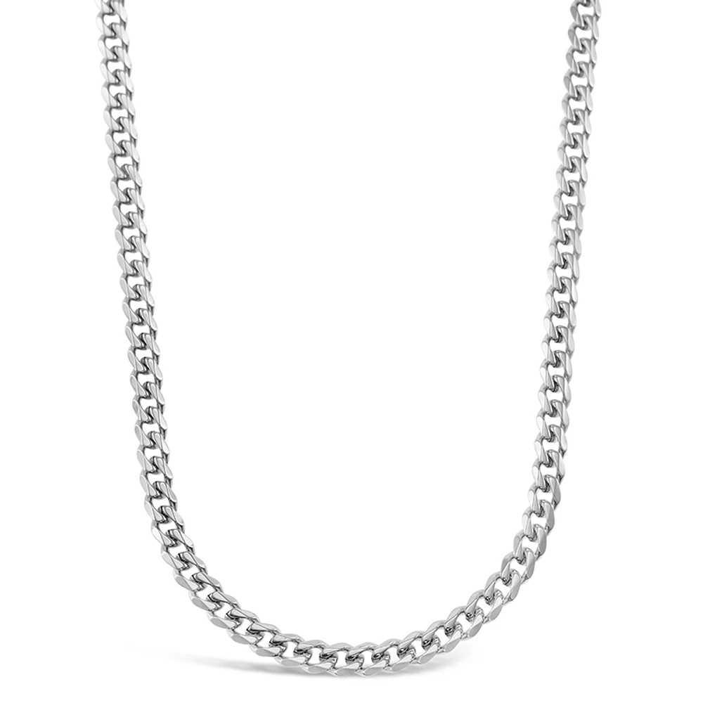 Stainless Steel Cuban Link 5mm Silver Necklace
