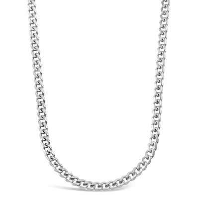 Stainless Steel Cuban Link 5mm Silver Necklace