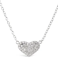 Sterling Silver Cubic Zirconia Heart Necklace 145004