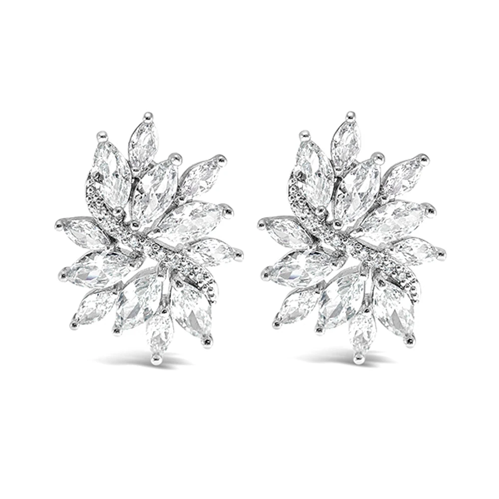 Bridal Silver Cubic Zirconia Earrings