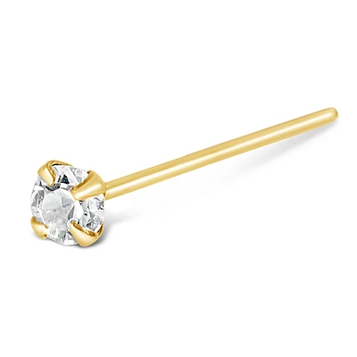 Gold Plated Sterling Silver Crystal 2mm Straight Nose Stud 136703