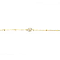 Gold Plated Sterling Silver Cubic Zirconia Anklet 145111