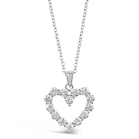 Sterling Silver Cubic Zirconia Heart Necklace