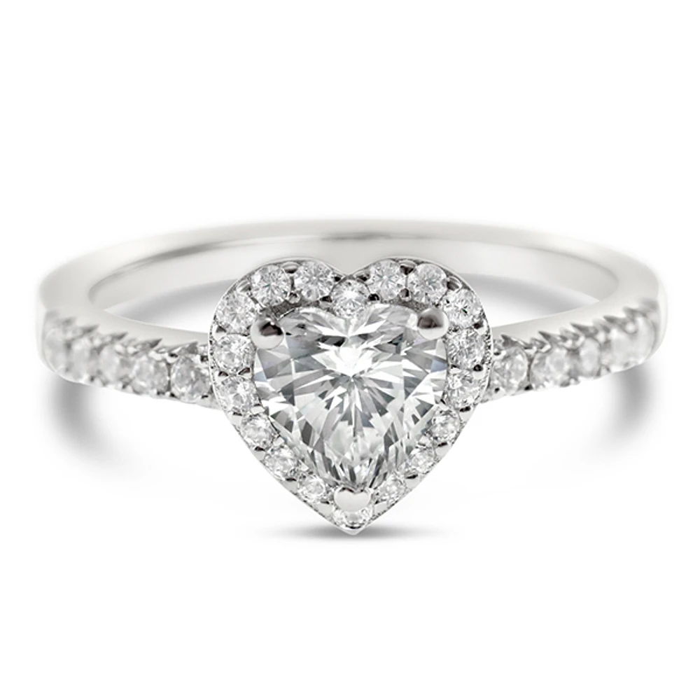 Sterling Silver Cubic Zirconia Heart Ring