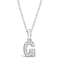 Sterling Silver Cubic Zirconia Initial Necklace