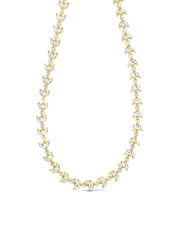 Bridal Gold Cubic Zirconia Necklace and Earrings Set