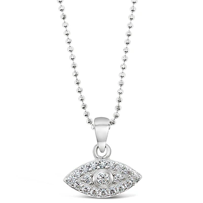 Sterling Silver Cubic Zirconia Evil Eye Necklace
