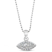 Sterling Silver Cubic Zirconia Evil Eye Necklace