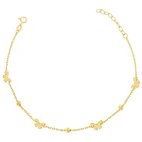 Gold Plated Sterling Silver Cubic Zirconia Butterfly Anklet 149121