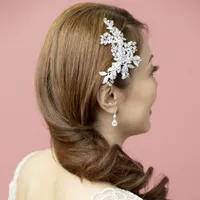 Bridal Silver Flower Hair Clip 142071