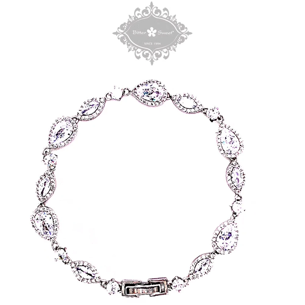Bridal Silver Cubic Zirconia Bracelet 125964
