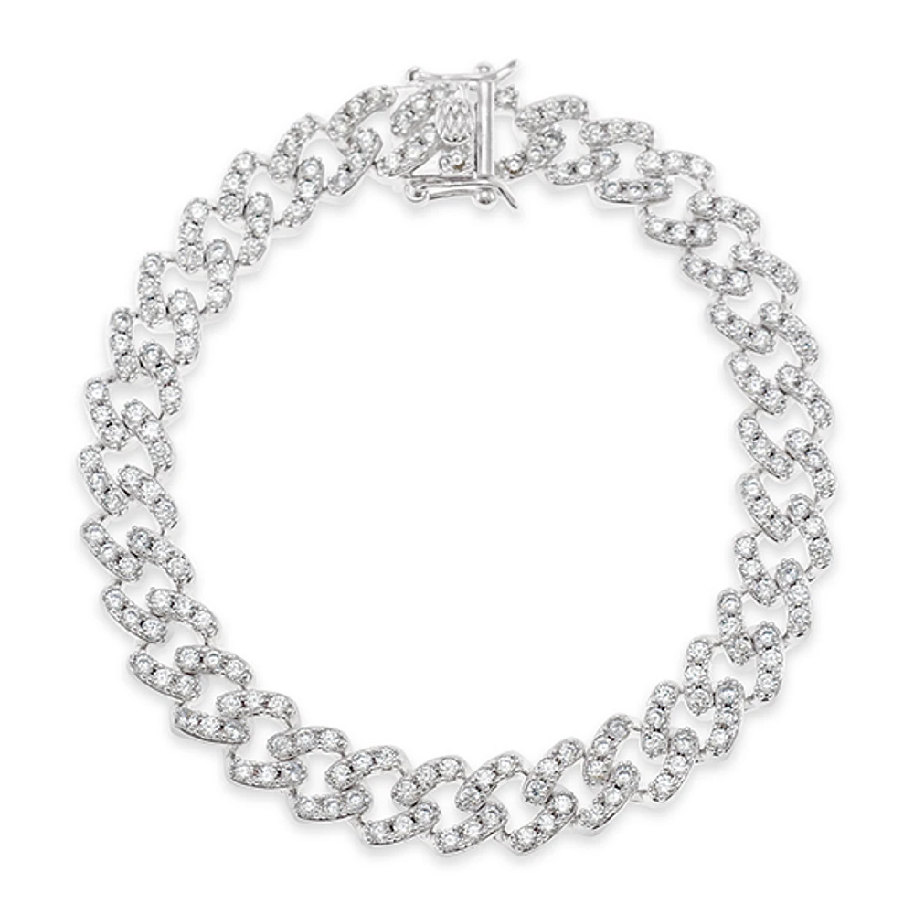 Fashion Cubic Zirconia Cuban Link 8" Inches Bracelet 143072