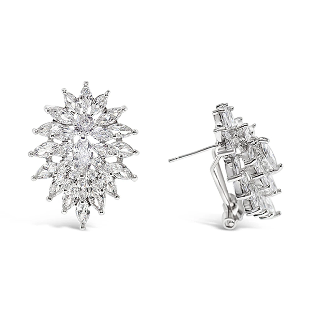 Bridal Sliver Cubic Zirconia Stud Earrings 139550