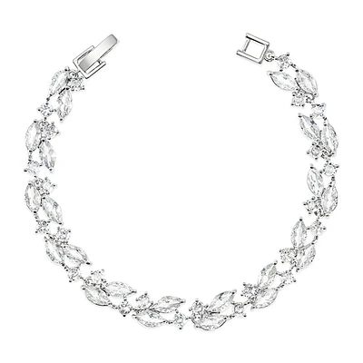 Bridal Cubic Zirconia Silver Bracelet