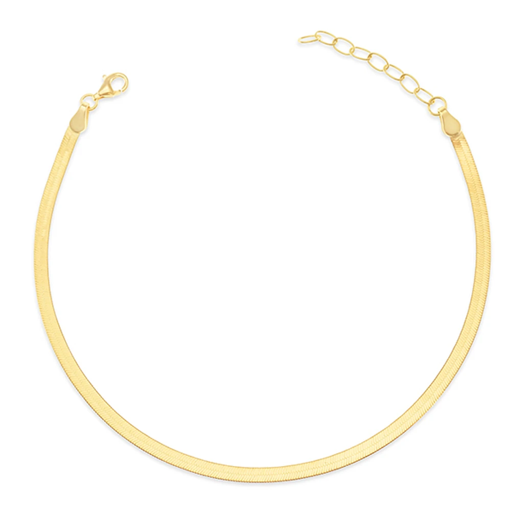 Gold Plated Sterling Silver 2mm Snake Anklet 149389