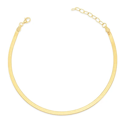 Gold Plated Sterling Silver 2mm Snake Anklet 149389