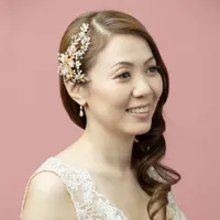 Bridal Rose Gold Flower Hair Clip 137612