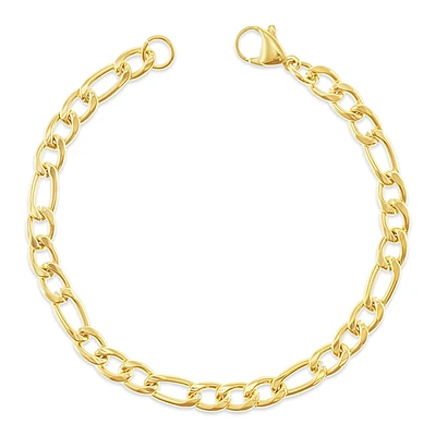 Stainless Steel Gold 5mm Figaro Bracelet