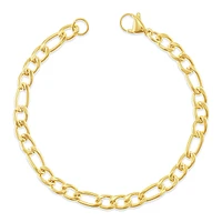 Stainless Steel Gold 5mm Figaro Bracelet