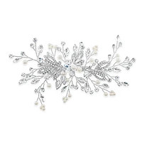 Bridal Silver Pearl Hair Clip 142035