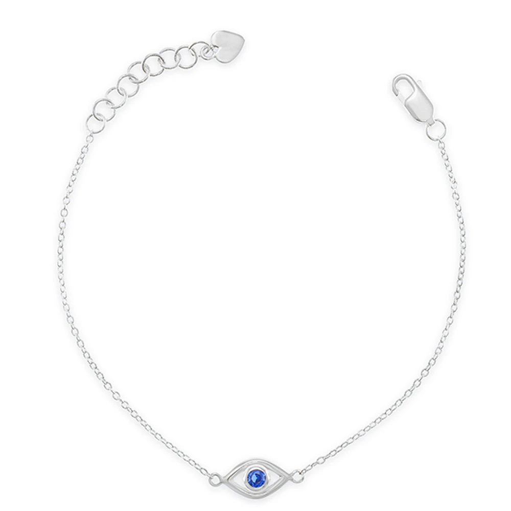 Sterling Silver Cubic Zirconia Evileye Bracelet 147727