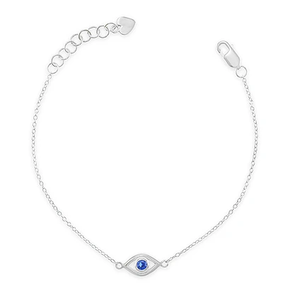 Sterling Silver Cubic Zirconia Evileye Bracelet 147727