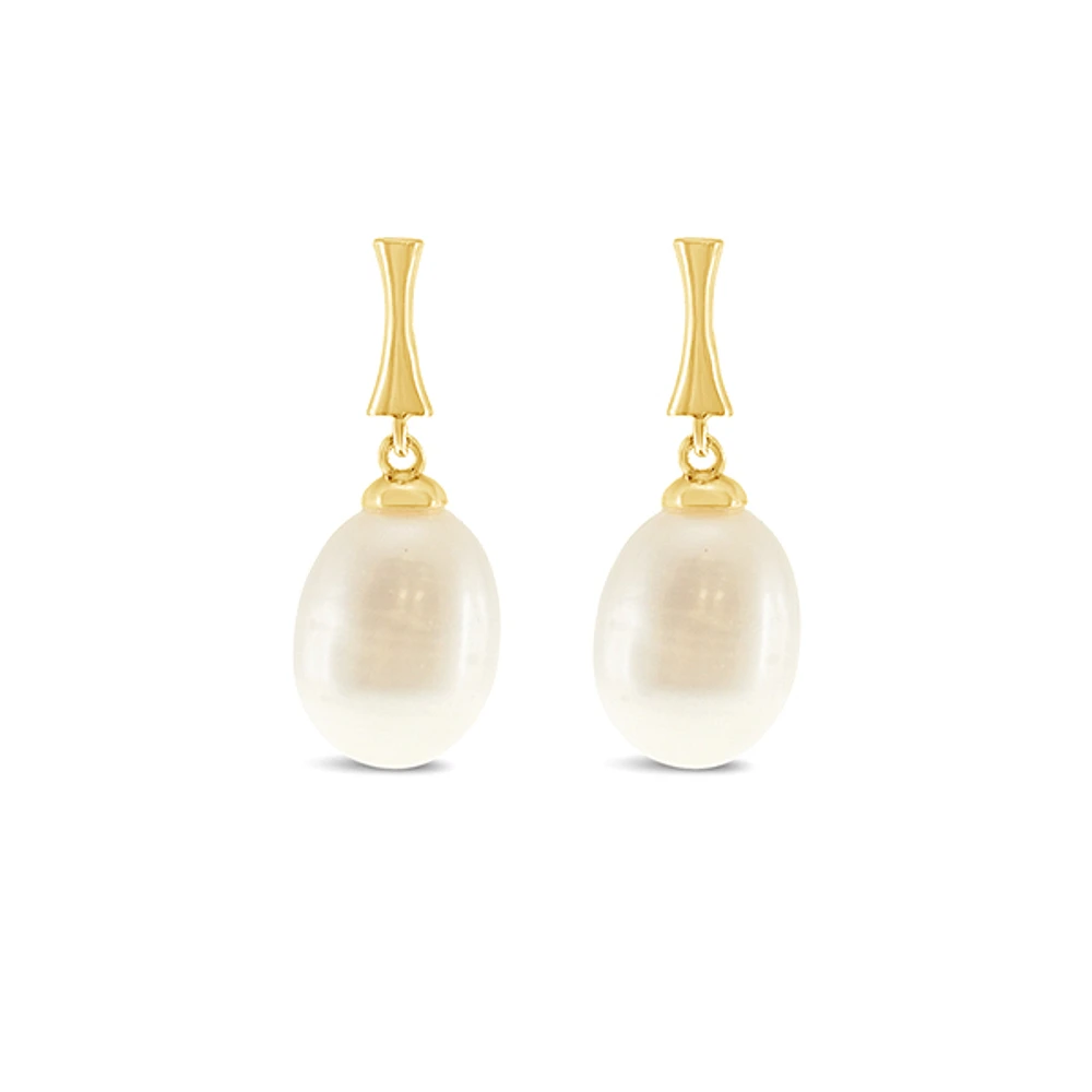Gold Plated Sterling Silver Pearl Earrings 152283