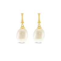 Gold Plated Sterling Silver Pearl Earrings 152283