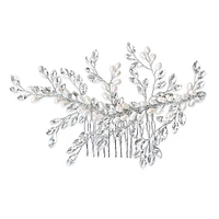 Bridal Silver Pearl Hair Comb 129575