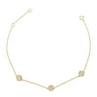 Gold Plated Sterling Silver Cubic Zirconia Anklet