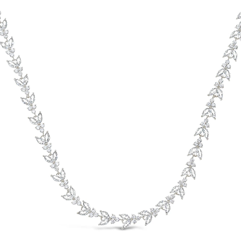 Bridal Silver Cubic Zirconia Necklace