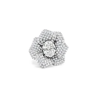 Sterling Silver Flower  Cubic Zirconia Ring 147819