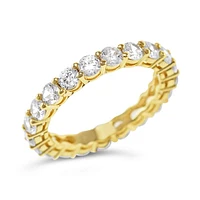 Gold Plated Sterling Silver 3mm Cubic Zirconia Eternity Ring 146106