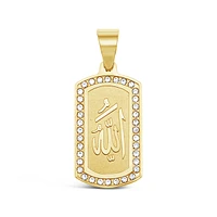 Stainless Steel Gold Allah Crystal Pendant 150679