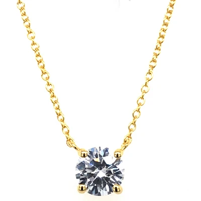 Gold Plated Cubic Zirconia Round  8 Heart 8 Arrow Cut Necklace 143475