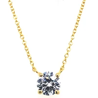 Gold Plated Cubic Zirconia Round  8 Heart 8 Arrow Cut Necklace 143475