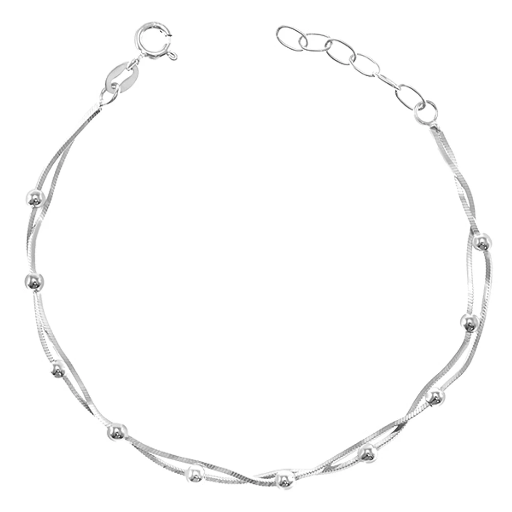 Sterling Silver Double Chain Bracelet