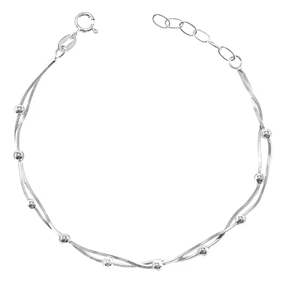 Sterling Silver Double Chain Bracelet 145124