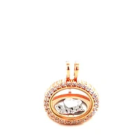 Rose Gold Plated Sterling Silver Cubic Zirconia Necklace 130701