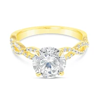 Gold Plated Sterling Silver Twist Cubic Zirconia Ring 153143