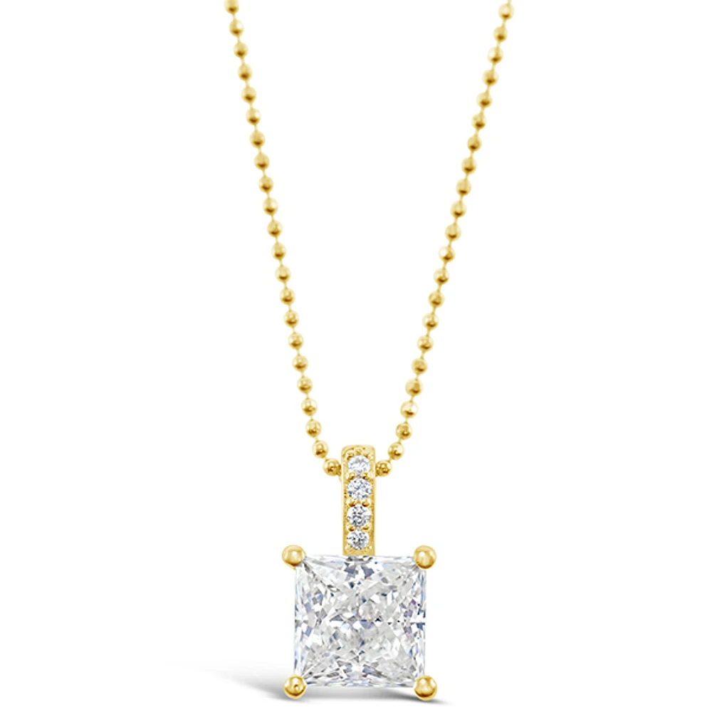 Gold Plated Sterling Silver Square Cubic Zirconia Necklace 147706